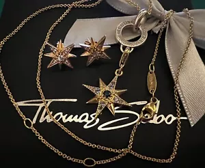 Thomas Sabo Schmuck Set ⭐️ Kette & Charm & Ohrringe Stern Vergoldet Neu - Bild 1 von 9