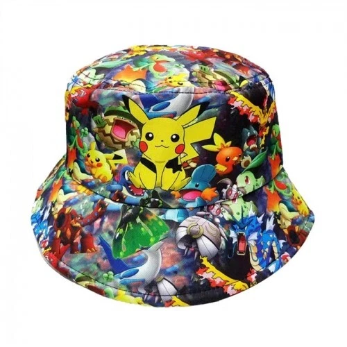Pokemon Hat Beach Bucket Cap Kids Gaming Pikachu Cartoon Anime - image 1 of 3