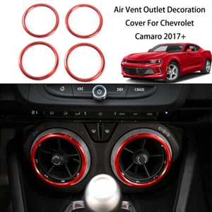 4x Interior Air Vent Outlet Trim Rings Cover Bezal For Chevrolet Camaro 2017+ - Picture 1 of 7
