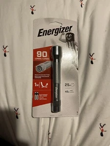 Energizer LED Silver Torch 25 hrs Runtime 90 Lumens 45m Beam Rear Push Button - Picture 1 of 2