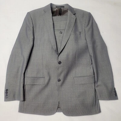VERSACE COLLECTION Mens 48 Dress Suit Two Button Wool Blazer Pants Suit Striped - Image 1 of 4