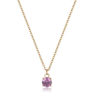 Sagapo Collana Punto Luce Acciaio Dorato e Cristallo Viola S'agapo SDZ05 Sagapò - Foto 1 di 4