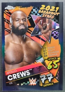 2021 WWE Topps Card Apollo Crews /10 BLACK REFRACTOR Breakout Stars #82964 - Picture 1 of 2