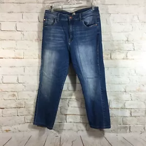 Madison Monroe Women Size 14/32 Slim Straight Hi Rise Slim Straight Jean Blue - Picture 1 of 11