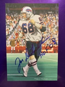 Carta firmata Joe DeLamielleure Goal Line Art Buffalo Bills 2003 - Foto 1 di 2