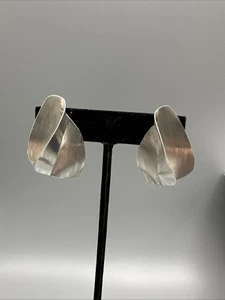 VINTAGE STERLINGSILBER MODERNIST ABSTRAKT Handarbeit HÄNGER OHRRINGE E19 - Bild 1 von 5