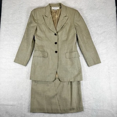 Vtg 90s Womens 2PC Skirt Suit Sz 10 Natural Fiber Lined Career  USA Rena Rowan Foto 1 de 4