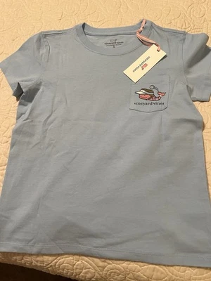 Vineyard Vines Girls Volleyball Whale SS T-shirt Jake Blue Sz. S (8-10) NWT - Image 1 of 4