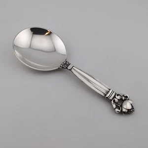 Georg Jensen Acorn Sterling Silver Sugar Spoon - 4 1/8" - No Monograms - Picture 1 of 3