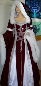Classic Renaissance Hooded Flared Sleeve Dress - Picture 1 of 5