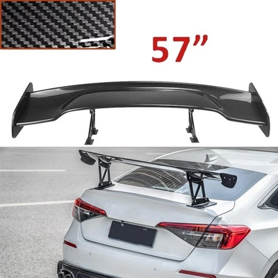 For Honda Civic Del Sol 57" GT Rear Trunk Spoiler Wing Carbon Fiber Look+ Foto 1 de 4