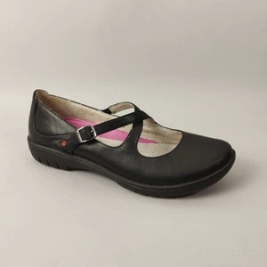 Clarks Unstructured Shoes Womens 5 Mary Jane Black Leather Ballet Flat Comfort - Picture 1 of 13