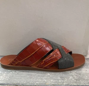 Brunello Cucinelli Sandalo Donna Marrone/Nero Brillantinato Size Eu37 BC01 - Picture 1 of 8
