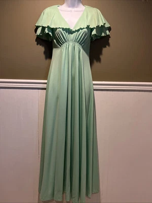 Vestido De Colección ILGWU WORKERS UNION HERMOSO Verde Espuma de Mar Talla 9/10 Cintura Imperio Foto 1 de 4