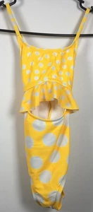Wonder Nation Girls Orange With White Polka Dots Med (7-8) Bathing Suit - Picture 1 of 7