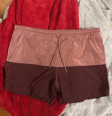Abercrombie & Fitch Swim Shorts Trunks Mens XXL Colorblock Maroon Red Relaxed - Image 1 of 4