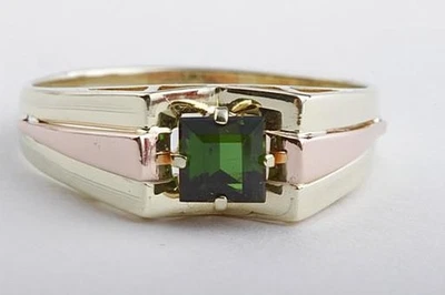 Turmalin Ring 585 14K Bicolor Gelb Rose Gold Top! - - Bild 1 von 4