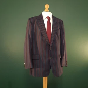 Brook Taverner Boating Blazer Men 42R Blue Red Striped Single Breasted  Jacket - Picture 1 of 16