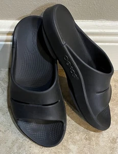 OOFOS OOAHH Sandal Slide Recovery Footware Unisex Black Men 5 Women 7 - Picture 1 of 6