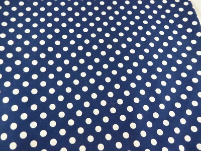 Navy Blue Po;ka Dot Fabric Cranston Printworks Schwartz Liebman 40" x 3 yds + 5" - Image 1 of 3