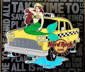 2025 HARD ROCK CAFE NEW YORK MERMAID PARADE SEXY GIRL & TAXI CAB LE PIN - Picture 1 of 3