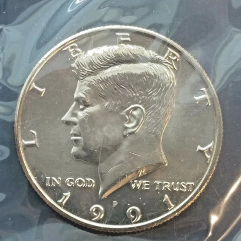 1991-P & D Gem BU Kennedy Half Dollars in Original Mint Cello **FREE SHIPPING** Cover