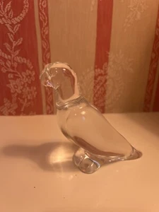 Baccarat kristallklar Papagei signiert Briefbeschwerer Figur Frankreich 4" groß Vogel - Bild 1 von 4