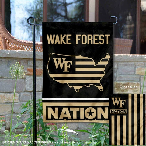 Wake Forest University USA Stars and Stripes Nation Garden Flag and Yard Banner Cover