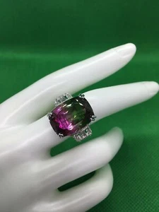 Watermelon Quartz Ring-Very Colorful - Picture 1 of 3