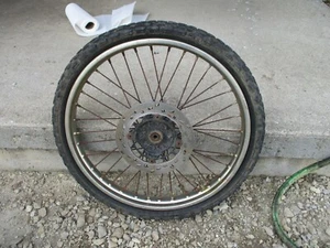86 87 SUZUKI SP125 SP 125 OEM FRONT WHEEL TIRE SPOKES RIM ASSY DR125 DR ROTOR  - Picture 1 of 10