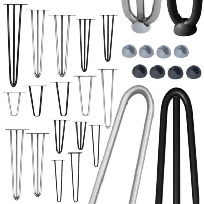 Tischfuß Möbelfuß Hairpin 4 Stück Stahl Schwarz Legs Stützfuß Tischkufen Ständer - Bild 1 von 4
