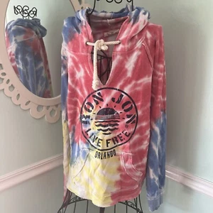 Ron Jon Surf Shop Hoodie Womens Medium Tie Dye ORLANDO Sweatshirt - Picture 1 of 5