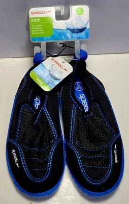 Speedo Niños Zapatos de Agua Talla L 9/10 Negro Azul Malla Top Nuevos Foto 1 de 4