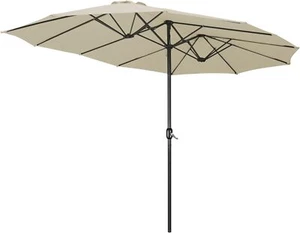 14ft Aluminum Outdoor Patio Umbrella for Market Pool Yard Garden Deck Table Cafe - Picture 1 of 6