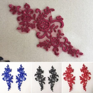 2x DIY Floral Embroidered Applique Patch Bridal Wedding Dress Sewing Cloth Motif - Picture 1 of 31