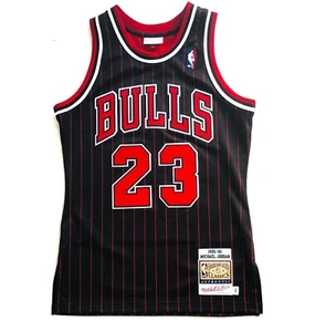 Mitchell & Ness Chicago Bulls Authentic HWC Michael Jordan Pinstripe Jersey 36 - Picture 1 of 6