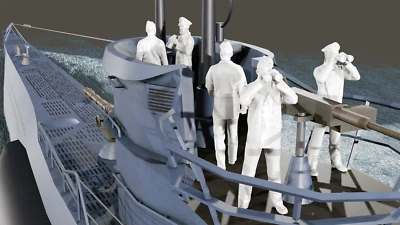 WWII Kriegsmarine - U-Boat Crew on the Surface - 5 Figure Set - Image 1 of 4