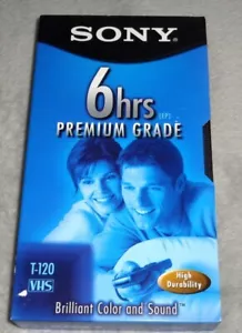 NEU VHS Sony Premium Grade 6 Stunden T-120 Video leere Bänder Kassetten - Bild 1 von 3