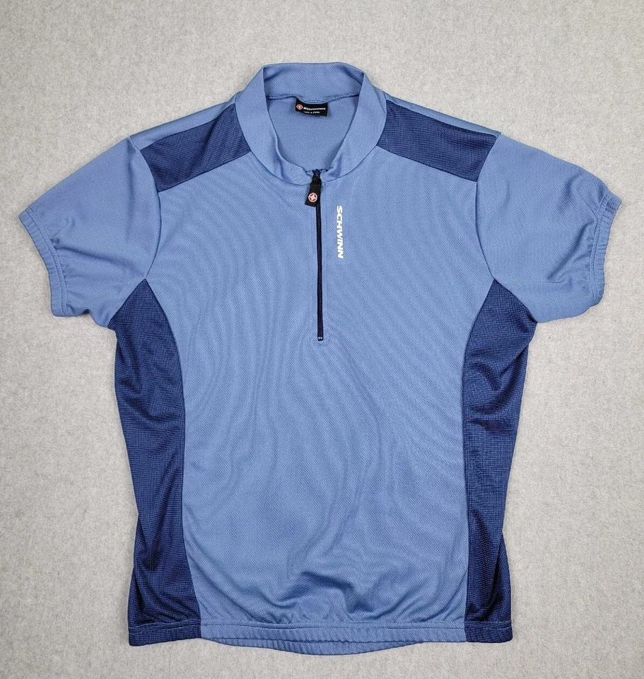 Женская велосипедная майка Schwinn с задними карманами на молнии 1/2 эластичная с коротким рукавом маленькая - Изображение 1 из 4