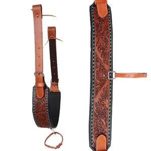 Horse Girth Saddle Cinch Genuine Leather Brown,Black With 30" Billets Free - Picture 1 of 7