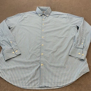 Peter Millar Hemd Herren XL Blau Gingham Sommer Komfort Button Down Performance - Bild 1 von 9