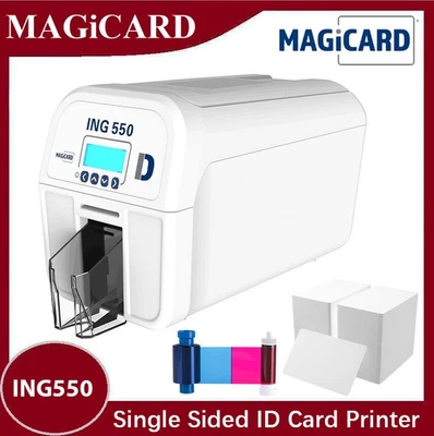 MAGiCARD ING550 Single Sided ID Card Printer Color Ribbon 250 PVC Plastic Cards - Image 1 of 4