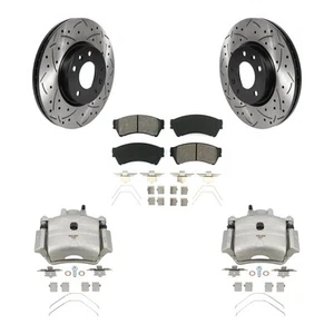 Front Brake Rotors Pads Calipers Kit for Ford Fusion 2006-2012 oeXW Slotted - Picture 1 of 14