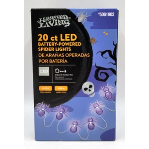 Haunted Living 20 ct Halloween LED Battery Powered Spider Lights Indoor Outdoor - Picture 1 of 6