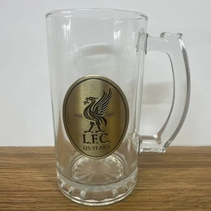 LIVERPOOL F.C. PLAQUE 125 YEARS GLASS TANKARD - Picture 1 of 8