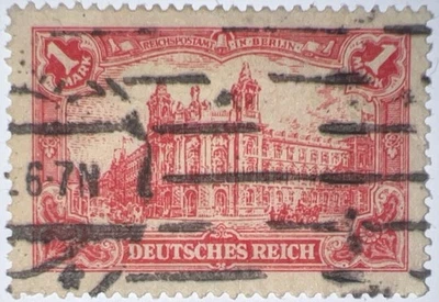 Selos de viagem: selos do Reich alemão Mi 113 1 marca, usados, novo em folha - Imagem 1 de 4