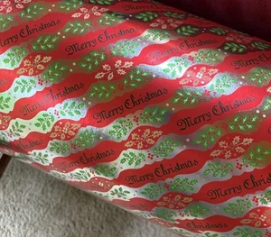 5 Yards Vintage 50er Jahre MCM Kaufhaus FROHE WEIHNACHTEN Folie Geschenkpapier - Bild 1 von 3