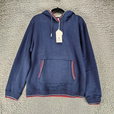 Ben Sherman Shirt Mens Large Blue Long Sleeve Fleece Hoodie Sweatshirt *NWT* - Image 1 of 4