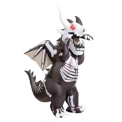 Disfraces Inflables para Adulto, Luz LED Ojos Esqueleto Dragón Traje Inflable, F Foto 1 de 4