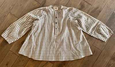 Blusa Pietsie Atlin Peltre Cuadros Guinga Pequeña Mujer Algodón/Lino Blanco/Gris Foto 1 de 4